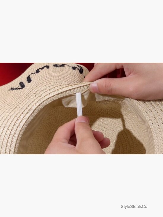 4 Pack Foldable Straw Sun Hats with Embroidered Sayings Travel Beach Hats
